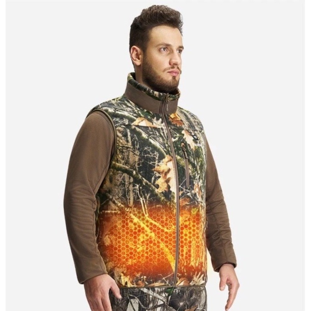 Heated Fleece Men's Vest Rechargeable Layering Piece for‎ Hunting NWT 2XL